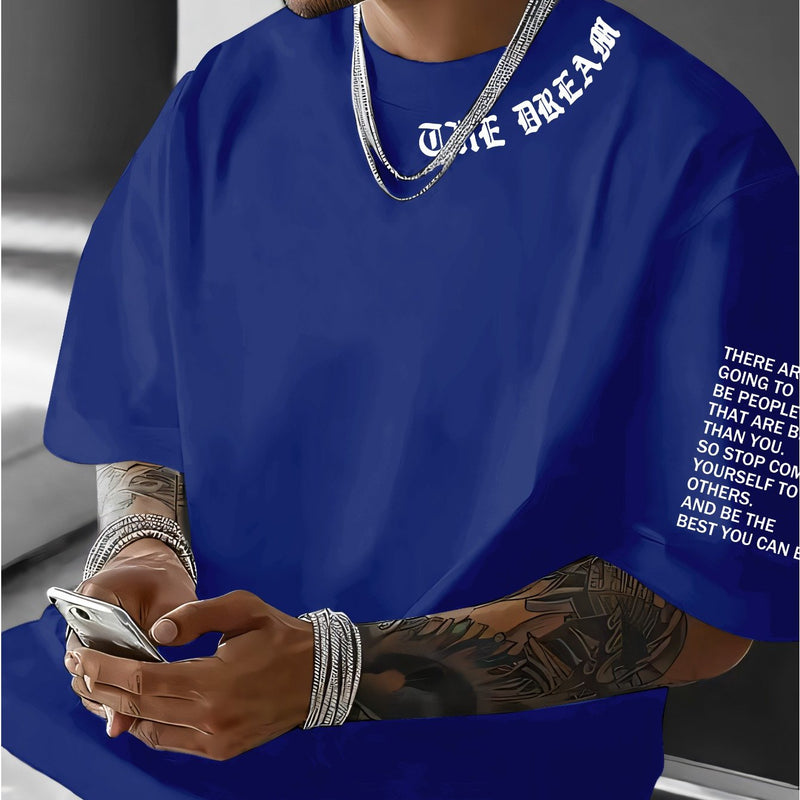 Men's Graphic Print Round Neck Short Sleeve, a Gift for Boyfriends.