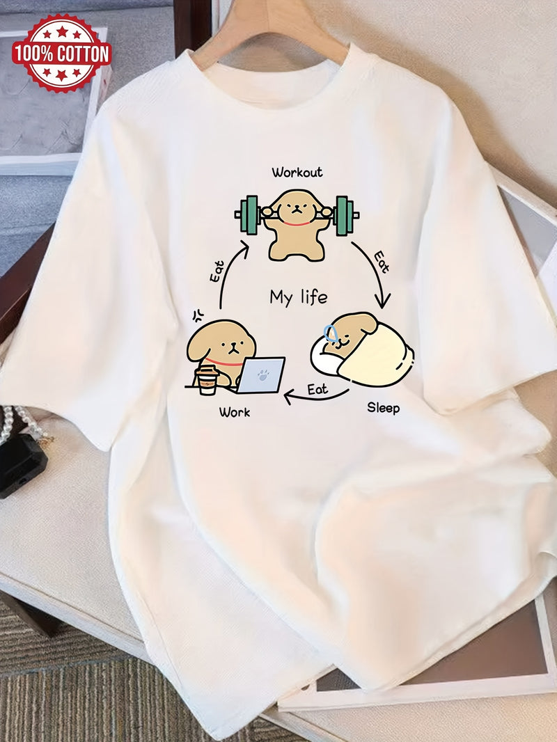 Women’s Trendy Summer Loose-Fitting Round-Neck T-Shirt.