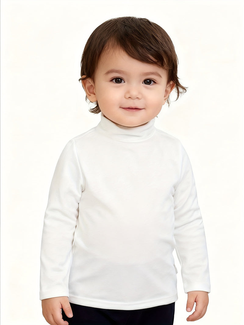 4pcs Autumn/Winter Long-Sleeve Stand Collar T-Shirts for Boys and Girls.