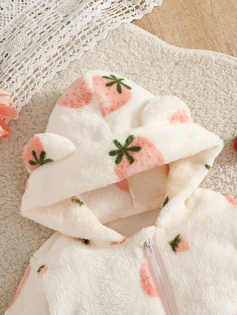 Infant Autumn And Winter Onesie for Boys And Girls, Hooded Outdoor Outfit.