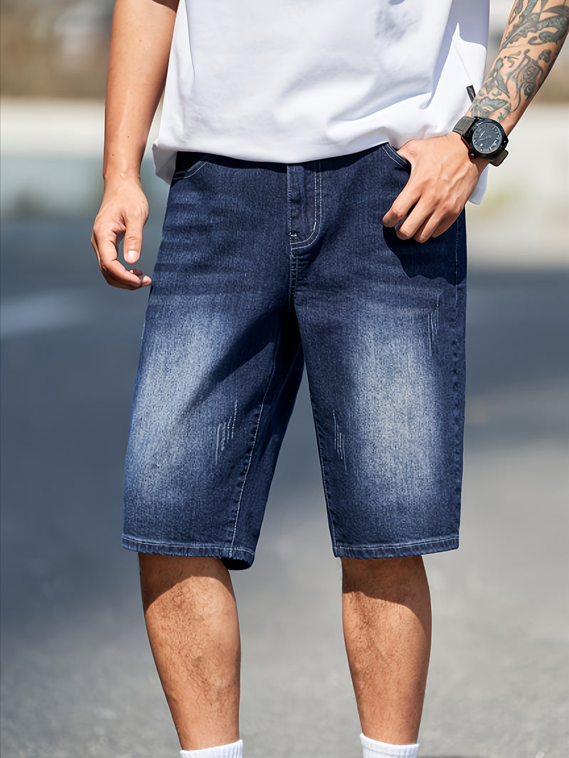 Relaxed And Comfortable, Thanks to The Stretchy Fabric. Straight-Leg Denim Shorts.