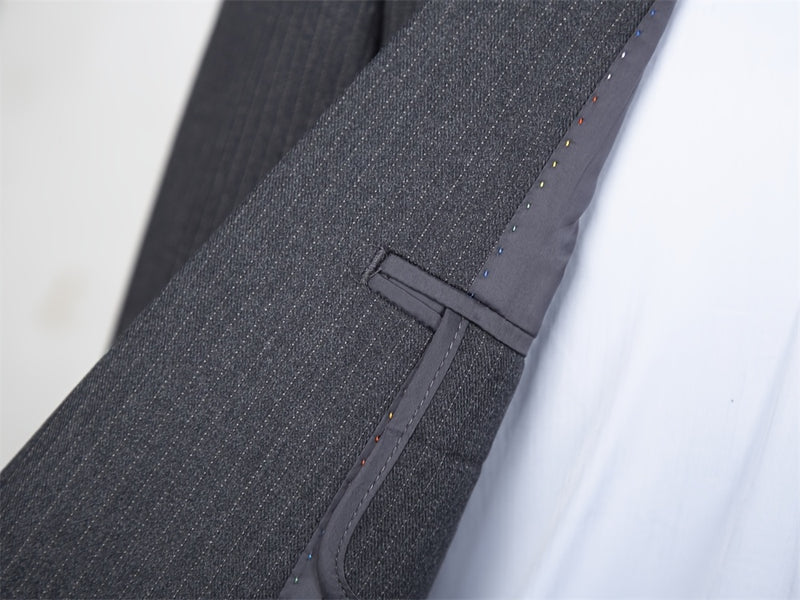 Men's Double-Breasted Suit Set, Casual Formal Wear.