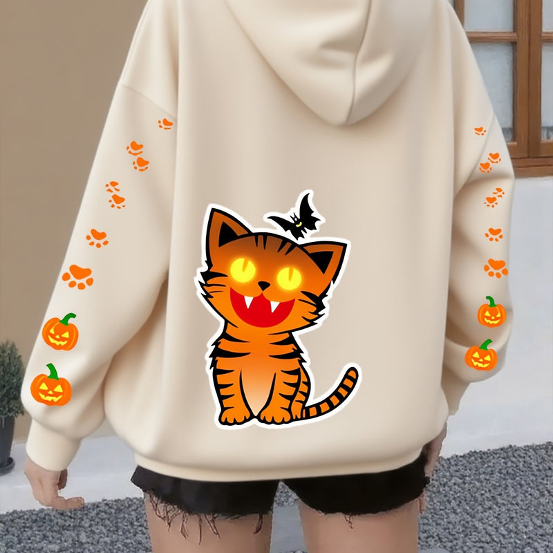 Women’s Kitten Butterfly Cat Paw Print Hoodie.