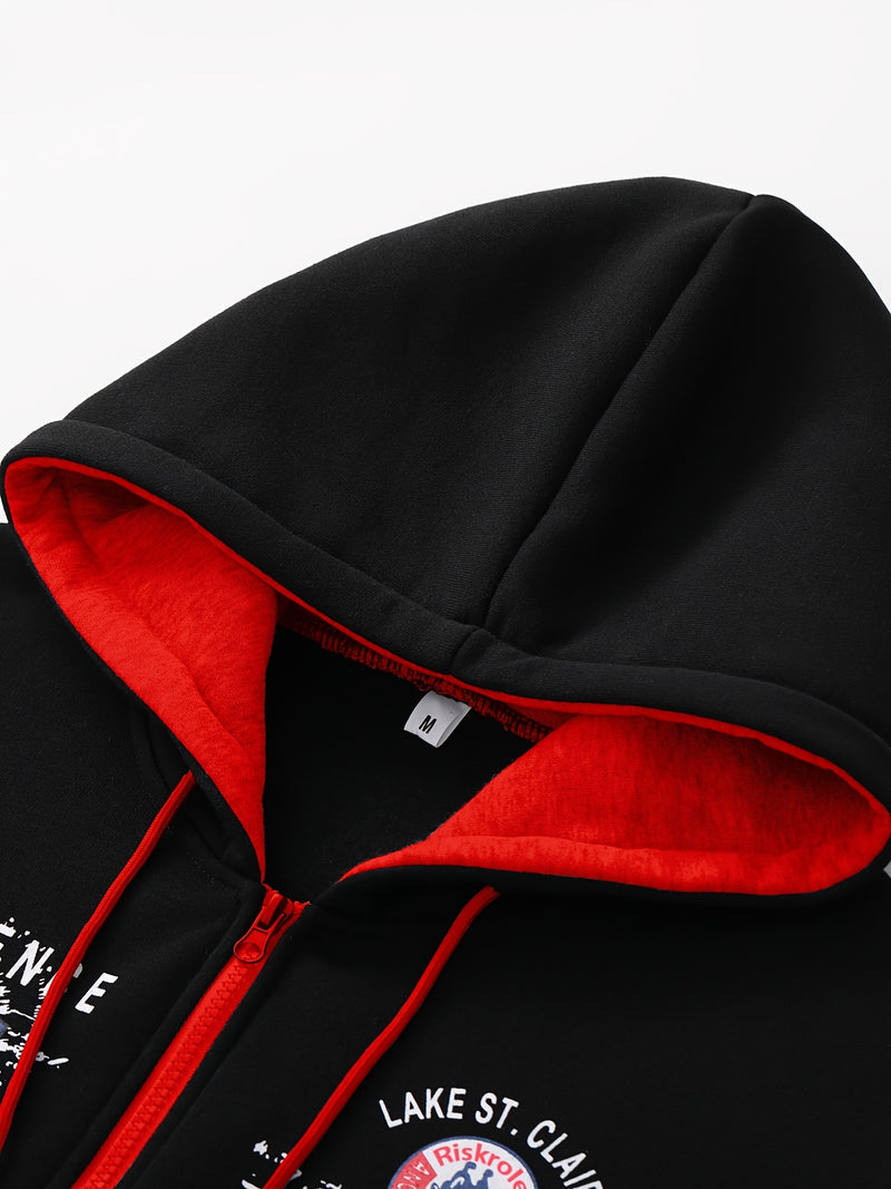 Men's Hooded Letter Print Hoodie Sports Running 2pcs Hoodie Casual Suit.