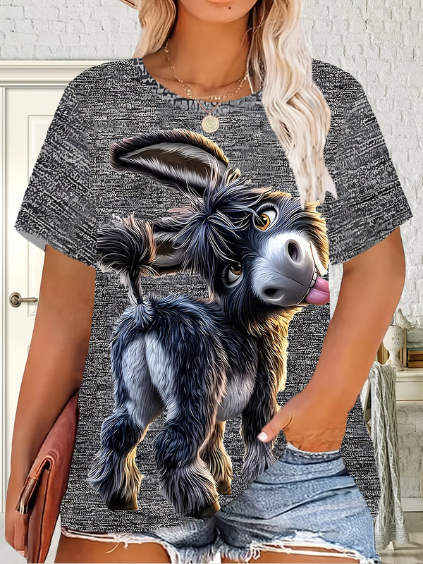 Women'S Short-Sleeve T-Shirt Has a Round Neck.