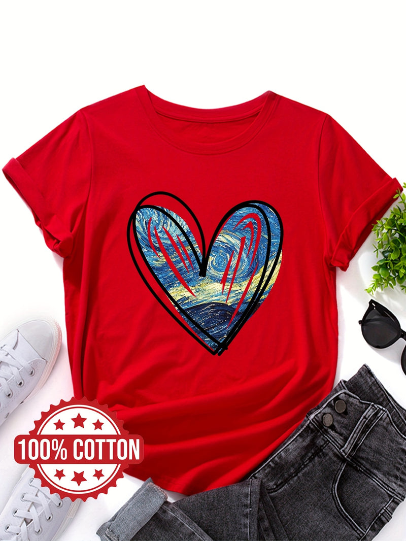 Women's "Starry Sky Love" Graphic T-Shirt.