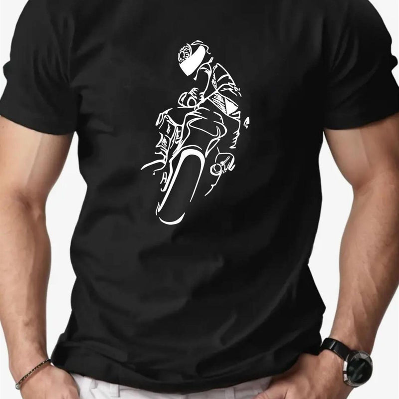 Men'S Motorcycle Rider Graphic T-Shirt.