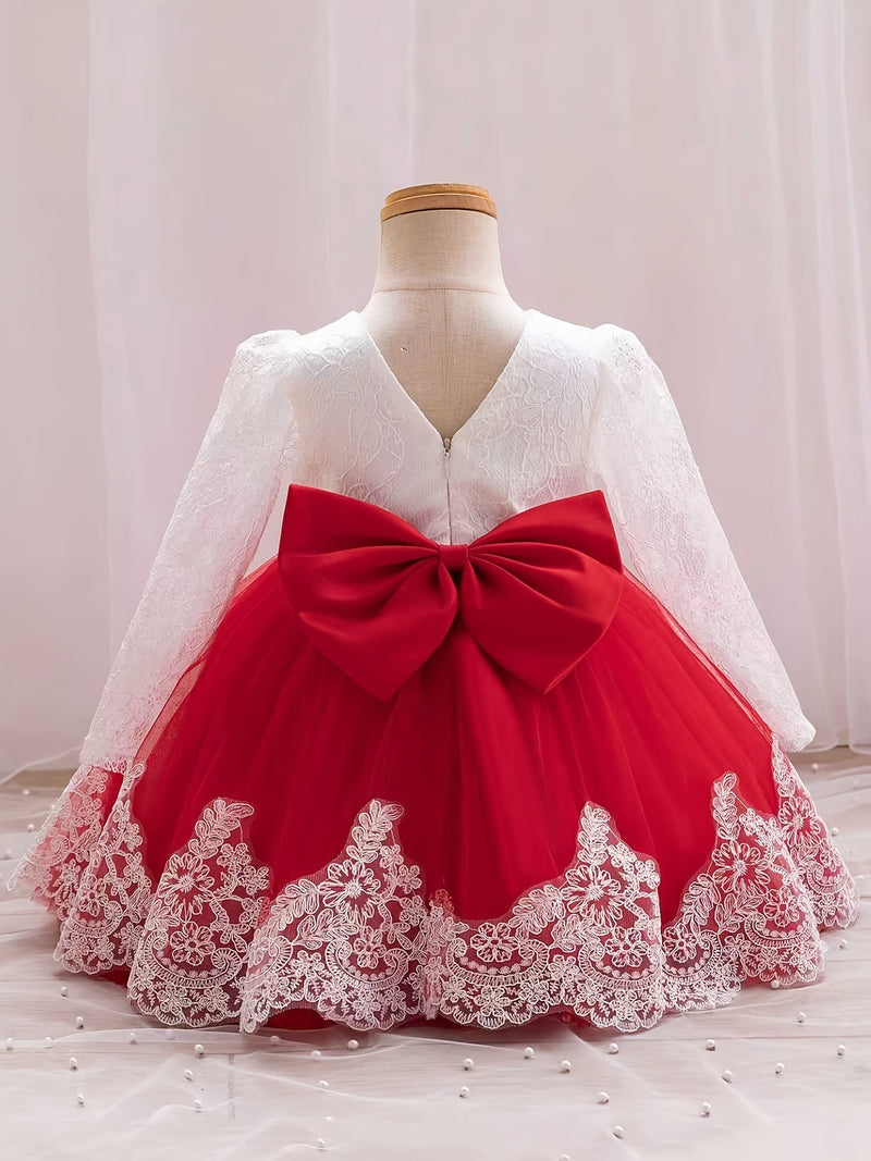 New Bow Children's Dress, Infant & Toddler Christening Gown.