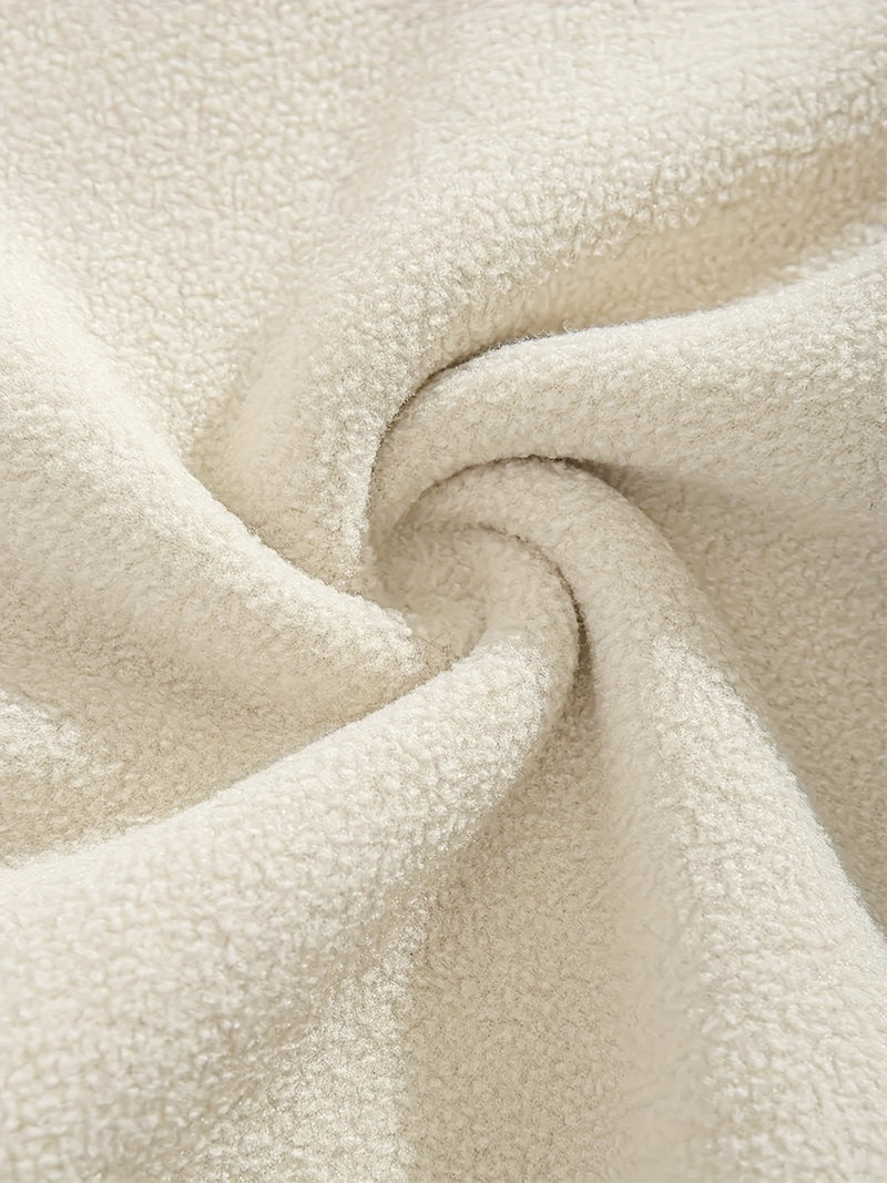 Men's Winter Set with Fleece-Lined Stand Collar Zip-Up Hoodie and Drawstring.