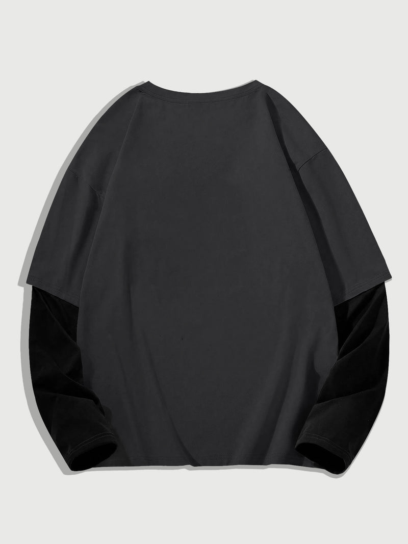 Men's High Street Hip-Hop Dark Style Print T-Shirt.