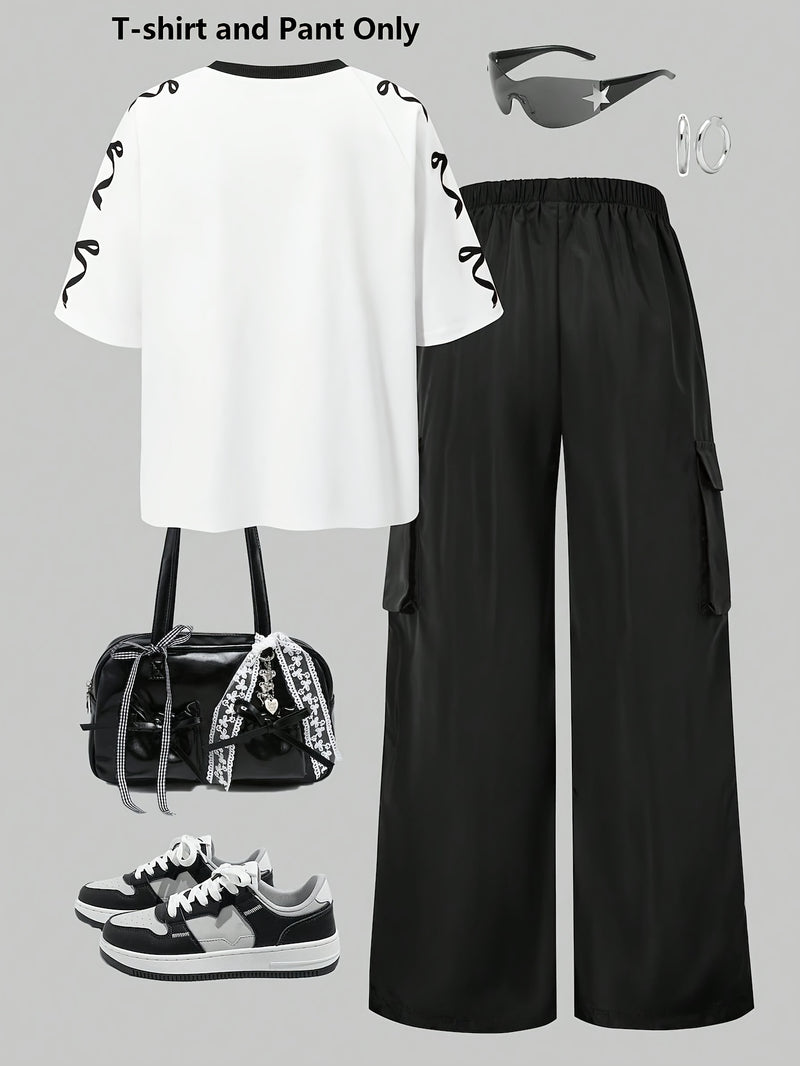 Women’s Fashion Casual T-Shirt and Pants Set.