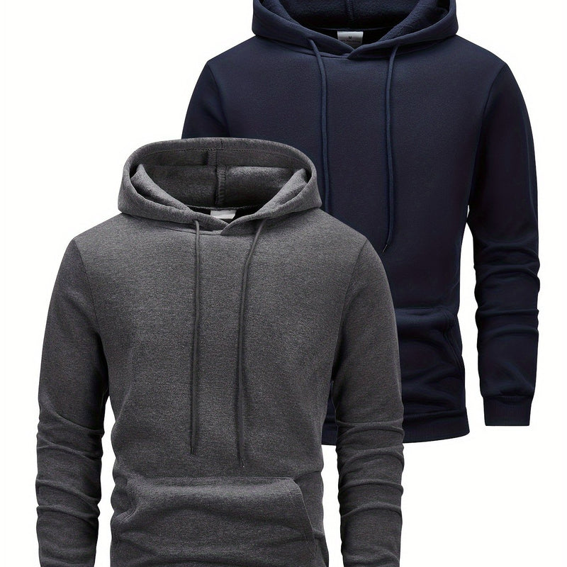 2pcs Men's Hooded Long-Sleeve Sweatshirt.