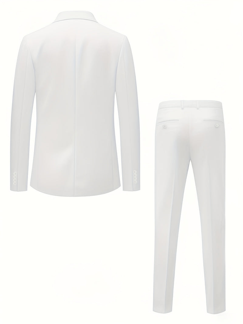 A Men'S Two-Piece Suit Featuring a Easy And Stylish Design.