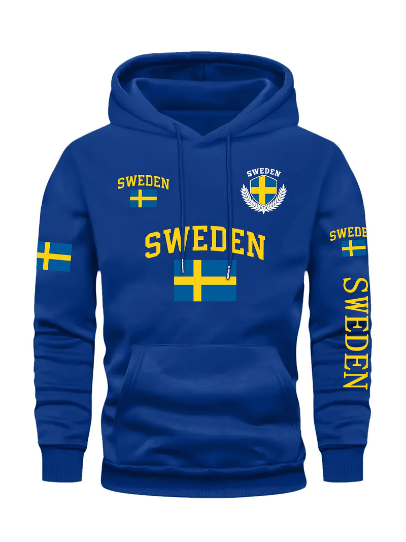 This Is Where I Live" Swedish Flag Emblem Fashion. Multi-Pattern Print.