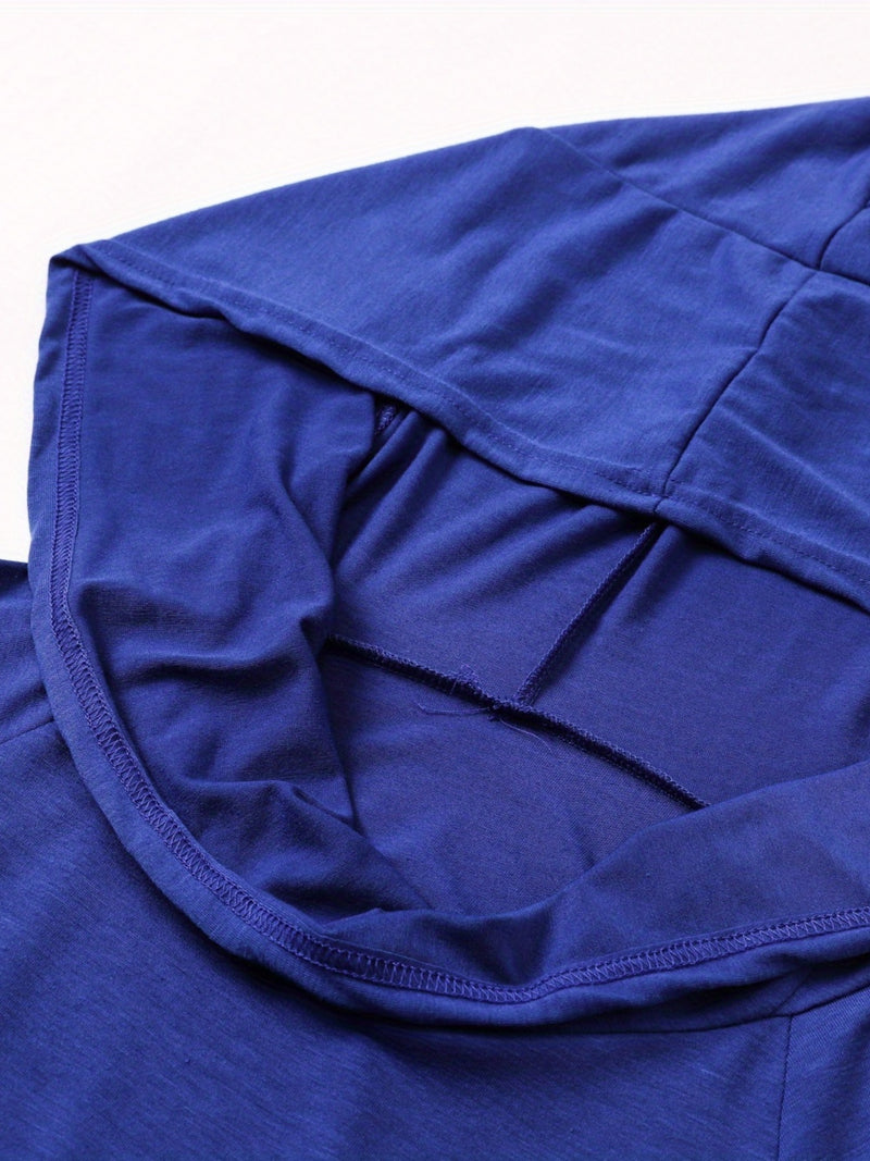 Women's Solid Color Tie-Up Asymmetrical Dress.