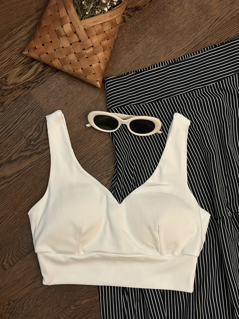 Women’s Strappy Tank Top + High-waisted Pleated Loose Tiered Cake Skirt.