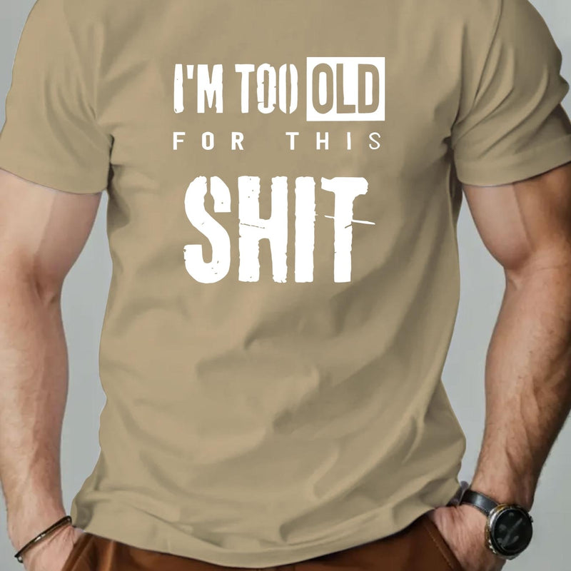 Men's SHIT Graphic Summer Casual Crew Neck Short Sleeve T-Shirt.