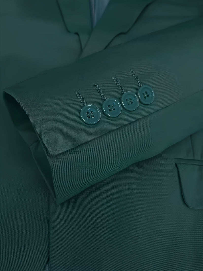 Men's Two-Piece Single-Breasted Suit and Trousers Set.