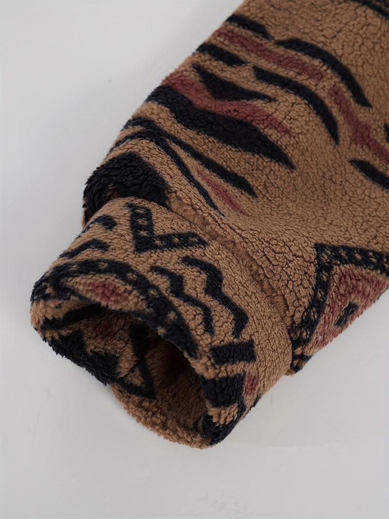 Men's Winter Set: Bohemian Pattern Warm Turn- Collar.