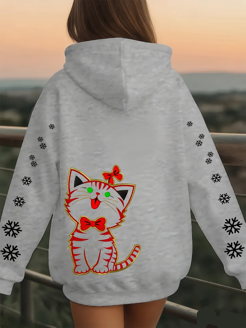 Women’s Kitten Butterfly Cat Paw Print Hoodie.