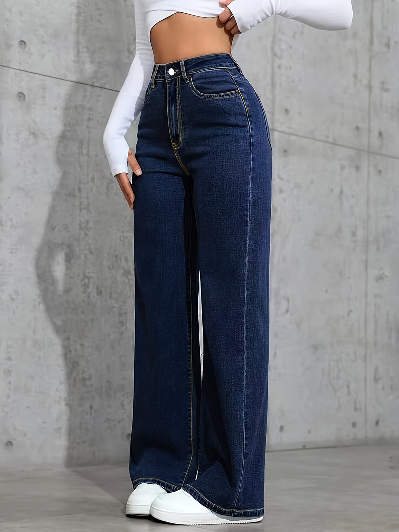 Women's Loose-Fit Stretch Straight-Leg Jeans.