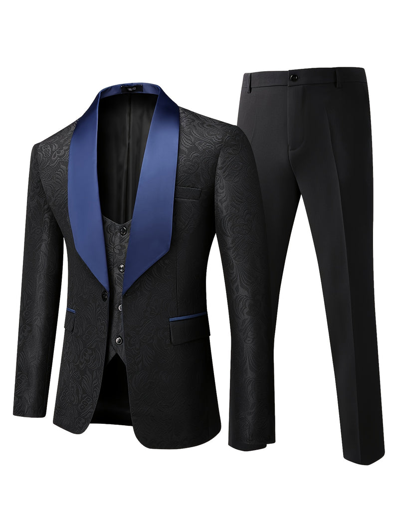 Men's Shawl Collar Suit Three-Piece.