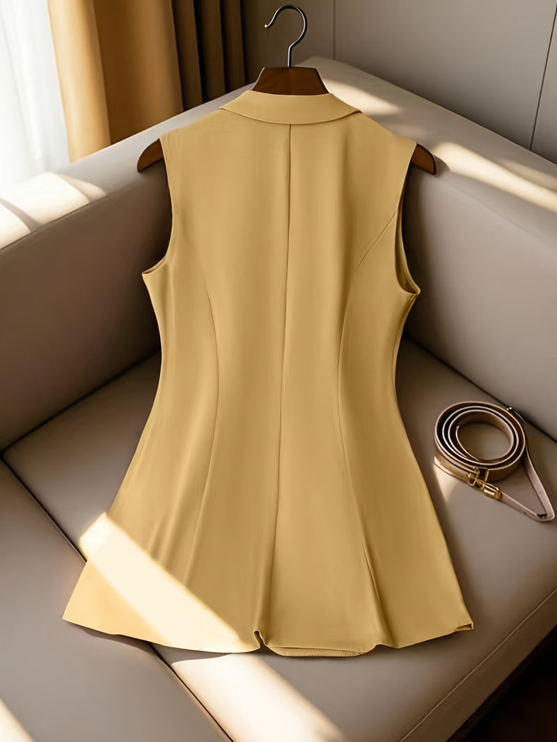 Ladies New Spring, Autumn And Winter Business Elegant Lapel Suit Vest.