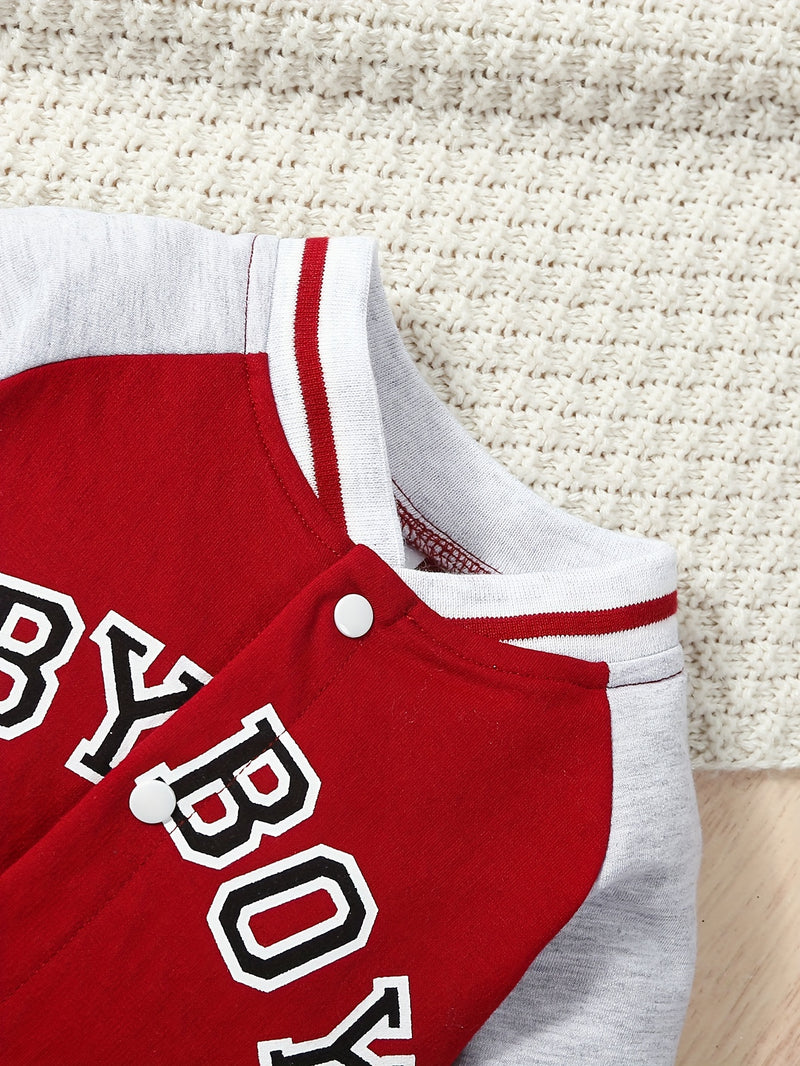 Spring And Autumn Baby Boy BABYBOY  Round Neck.