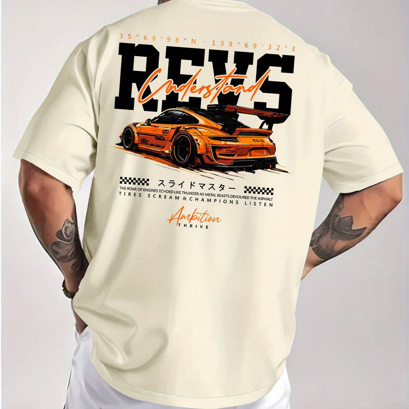 Men's Summer Back Print T-Shirt.