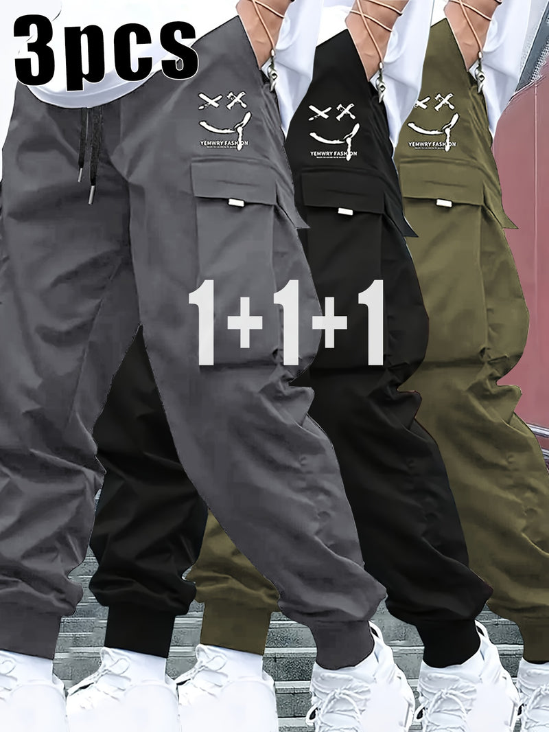 3pcs Men's Heavy-Duty Work Pants.