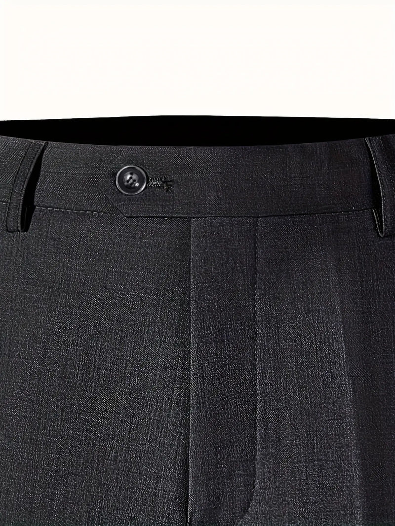 2pcs Men's Slim-Fit Black Suit Set.