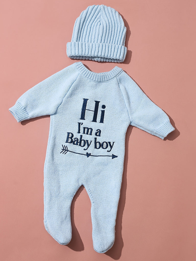 2pcs Newborn Photography Outfit, Infant Onesie Sweater with Hat Set.