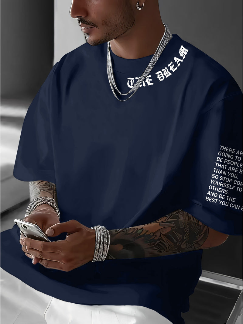 Men's Graphic Print Round Neck Short Sleeve, a Gift for Boyfriends.