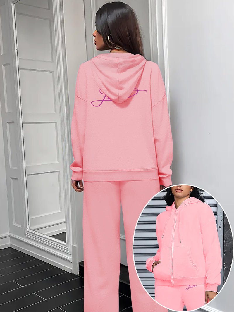 Women’s Graphic Print 2pcs Set, Hoodie & Pants.