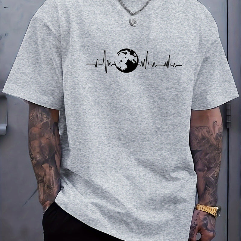 Plus Size Men’s Summer Short-Sleeve Graphic Print T-Shirt.