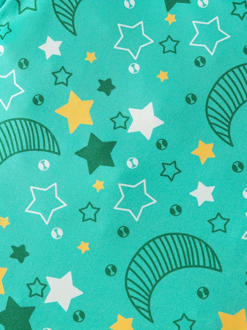 Baby 3pcs Printed Short Sleeve Triangle Bodysuit Cute Crawling Suit.