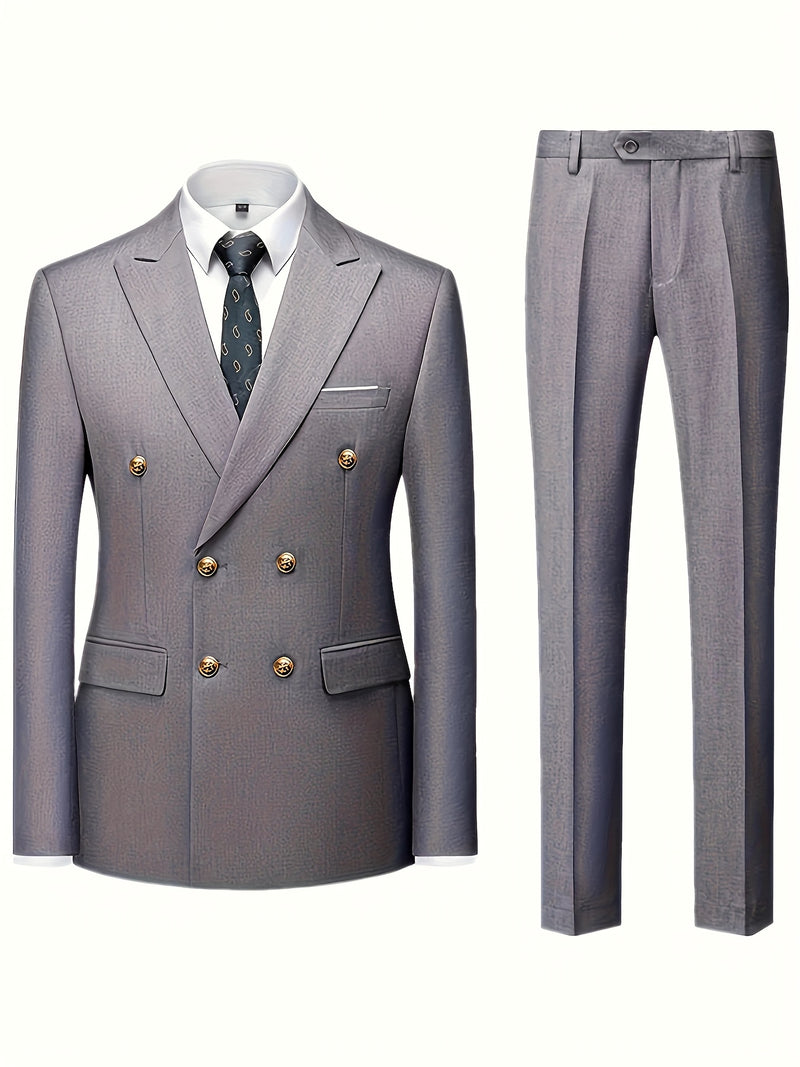 Men'S 2pcs Wedding Suit Set | Slim-Fit Business Blazer and Classic Trousers.