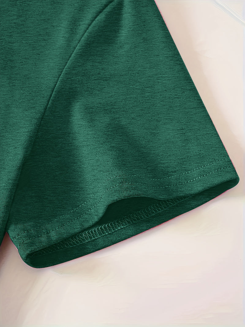 Women’s Casual Sports Vintage Loose Round-Neck Short-Sleeve T-Shirt.