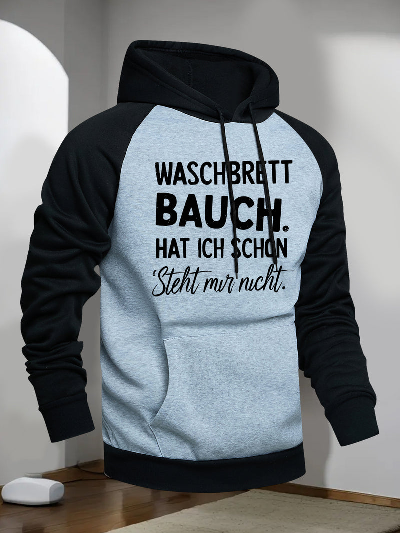 Men's Hooded Sweatshirt with WASCHBRETT Print.