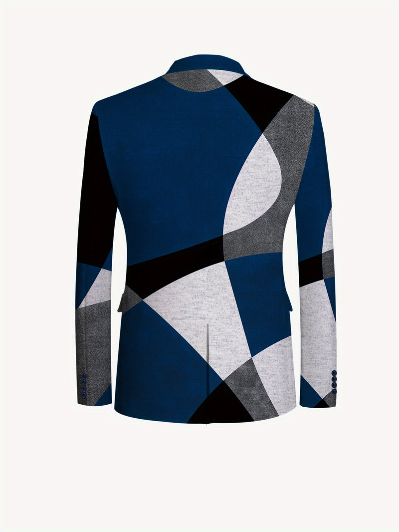 Men'S European  Fashion Patterned Suit Set with Jacket And Trousers.