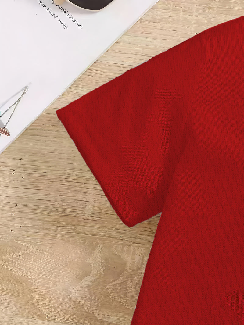 Men’s Short-Sleeved Round Neck, Knitted Fabric That Is Easy And Comfortable.