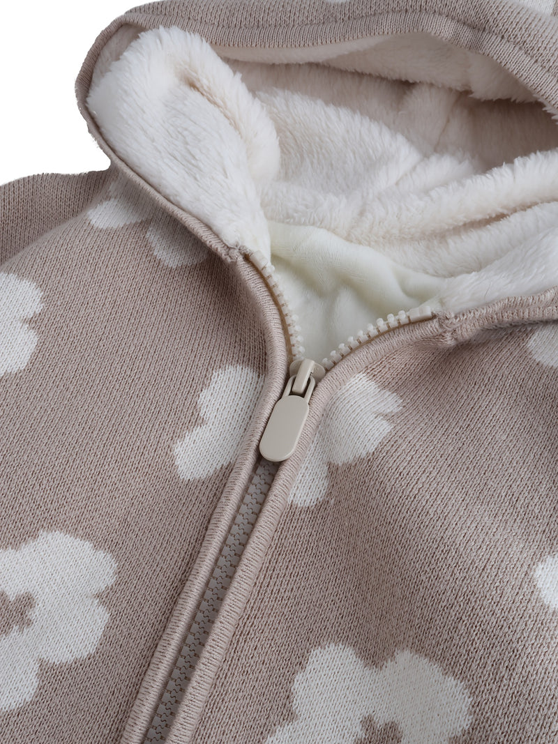 Autumn and Winter Collection J Plush Thickened Jacquard Flower Knitted.