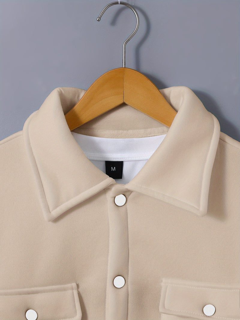 Men's Stylish Versatile Lapel Jacket with Real Pockets And Long Sleeves.