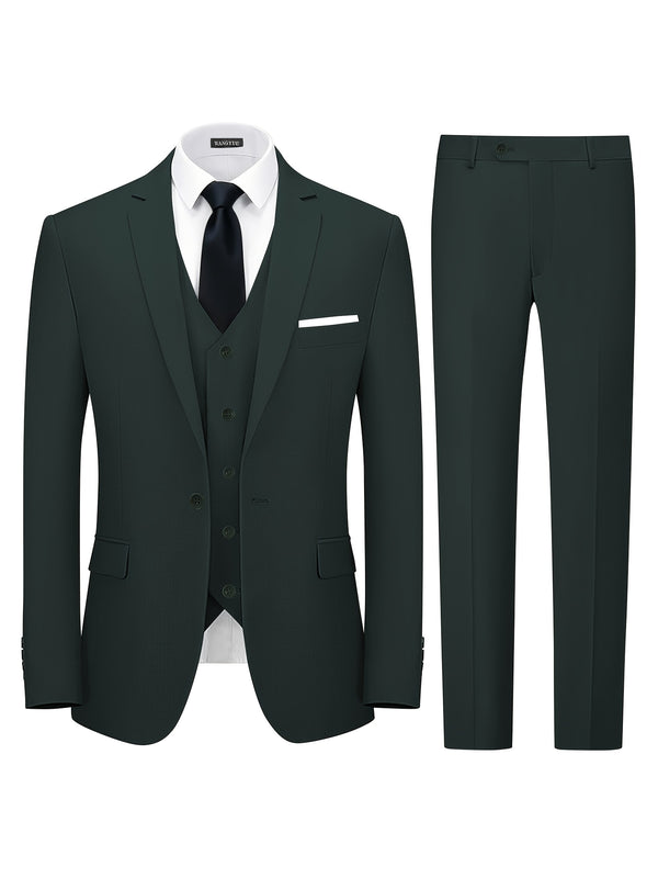 Men's 3pcs Regular Casual Business Suit Set Including Jacket.