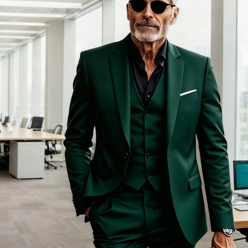 Men's 3pcs Suit- Slim Fit Tuxedo Set for Weddings& Formal Occasions.
