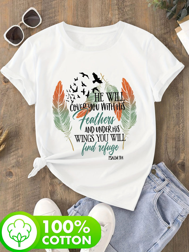Women's T-Shirt with Psalm 91 Design.