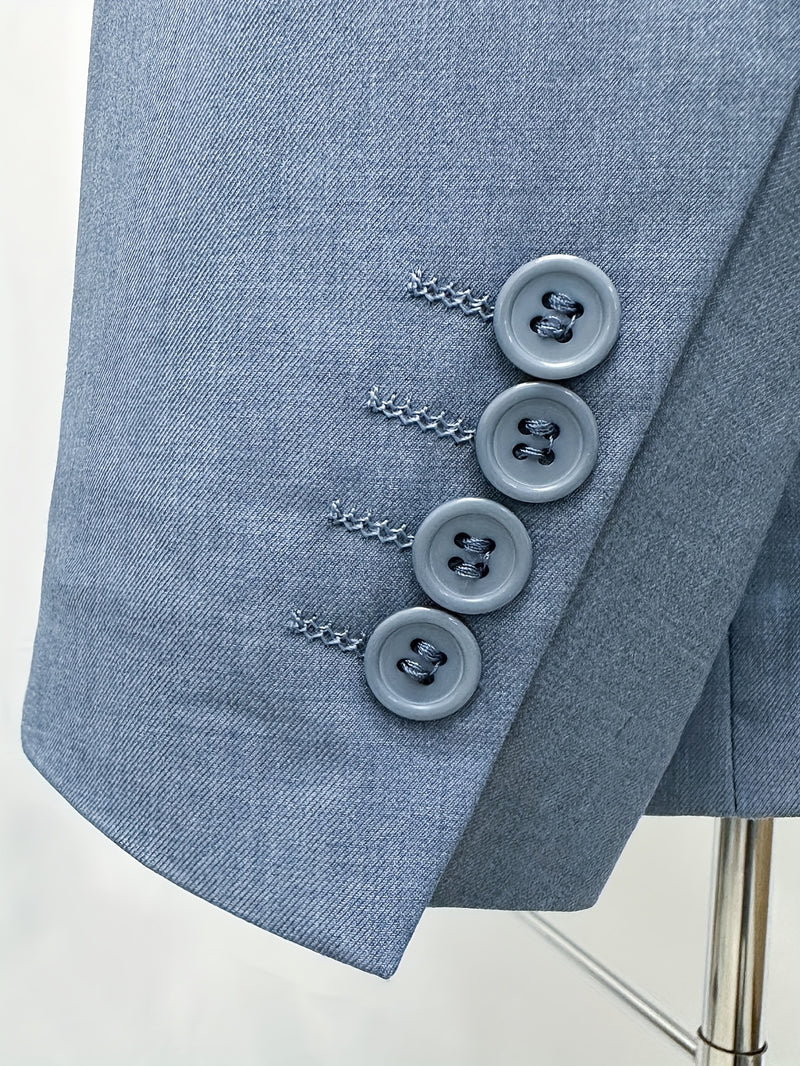 Men's Classic One-Button Suit - 3pcs Suit.