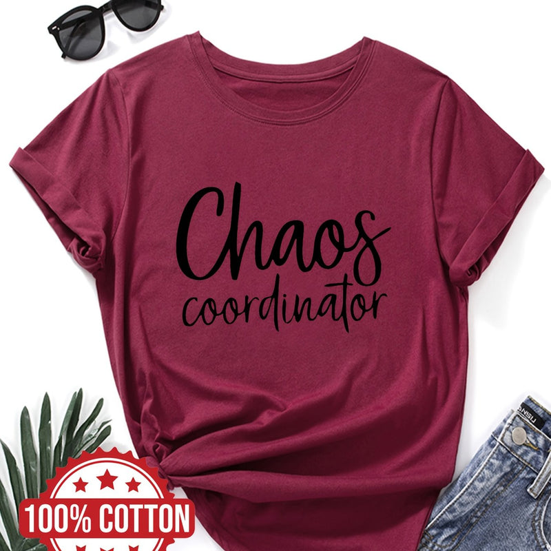 Women's "Chaos Coordinator" Graphic Print T-Shirt.
