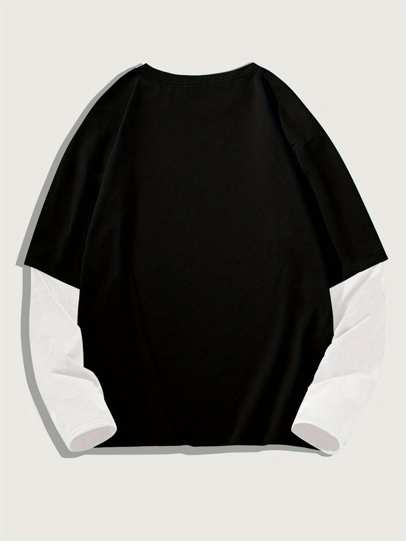 Men's High Street Hip-Hop Dark Style Print T-Shirt.