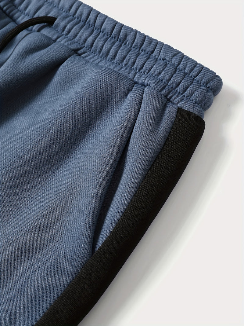 Men's Autumn And Winter Zip-Up Long Sleeve Sweatshirt And Long Pants Set.